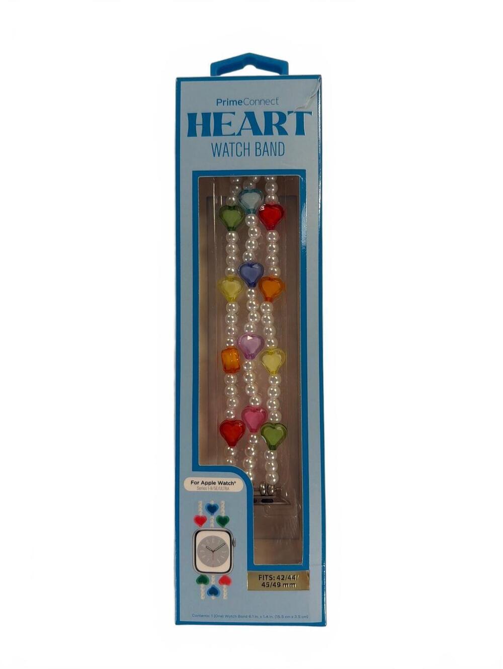 Heart Beaded Apple Watch Band for Apple Watch 42/44/45/49 mm Rainbow Multicolor